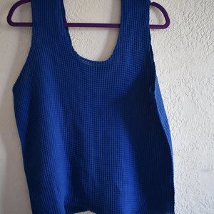 Royal Blue Textured Chiffon Tank
